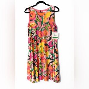 PAPPAGALLO TROPICAL PINK GWEN PEACHY KEEN PRINT MINI DRESS NWT LARGE